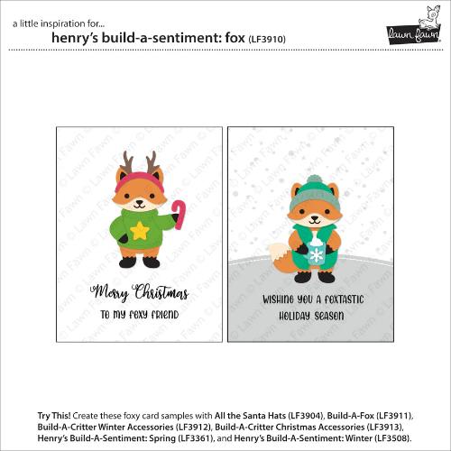 Lawn Fawn - Stamps - Henry's Build-A-Sentiment: Fox