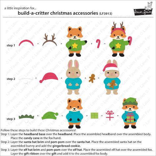 Lawn Fawn - Lawn Cuts - Build-A-Critter Christmas Accessories Dies