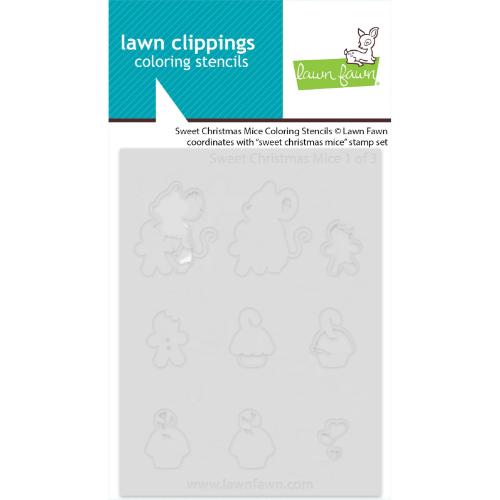 Lawn Fawn - Lawn Clippings - Sweet Christmas Mice Coloring Stencils