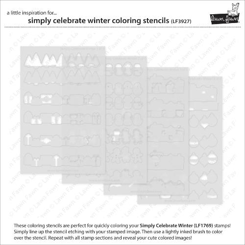 Lawn Fawn - Lawn Clippings - Simply Celebrate Winter Coloring Stencils