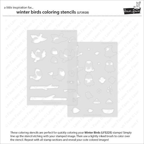 Lawn Fawn - Lawn Clippings - Winter Birds Coloring Stencils