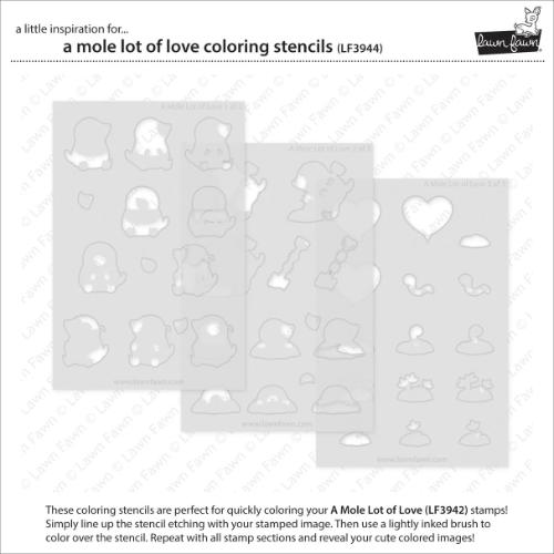 Lawn Fawn - Lawn Clippings - A Mole Lot of Love Coloring Stencils