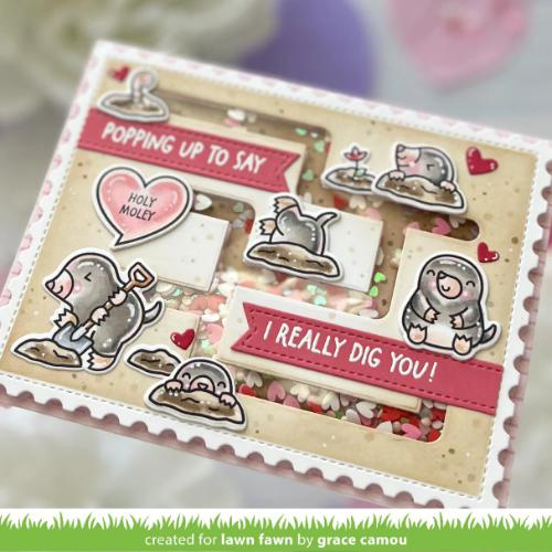 Lawn Fawn - Stamps - A Mole Lot of Love Add-On