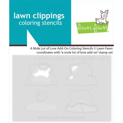 Lawn Fawn - Lawn Clippings - A Mole Lot of Love Add-On Coloring Stencils
