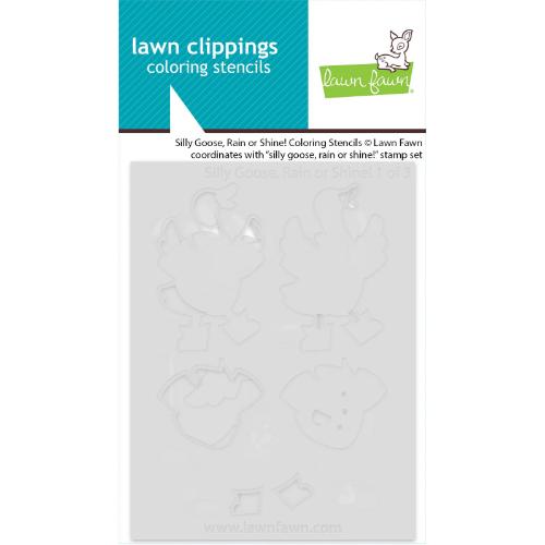 Lawn Fawn - Lawn Clippings - Silly Goose, Rain or Shine! Coloring Stencils