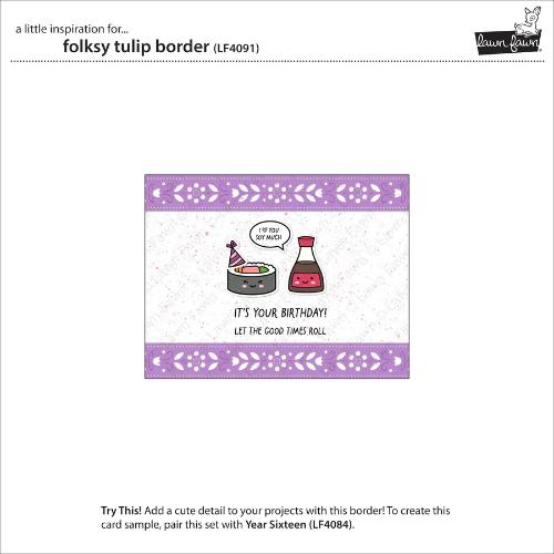 Lawn Fawn - Lawn Cuts - Folksy Tulip Border Die