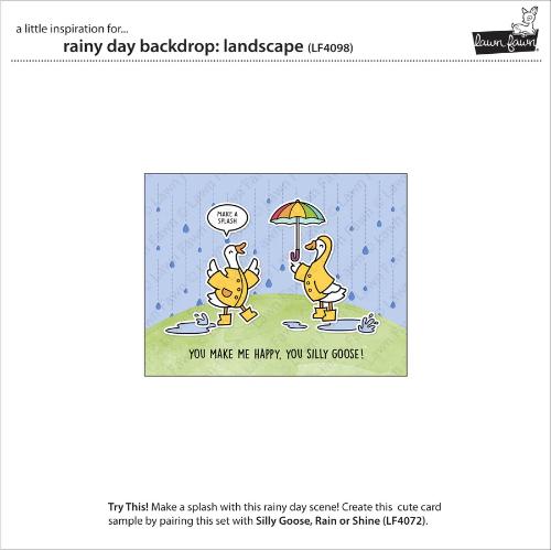 Lawn Fawn - Lawn Cuts - Rainy Day Backdrop: Landscape Dies