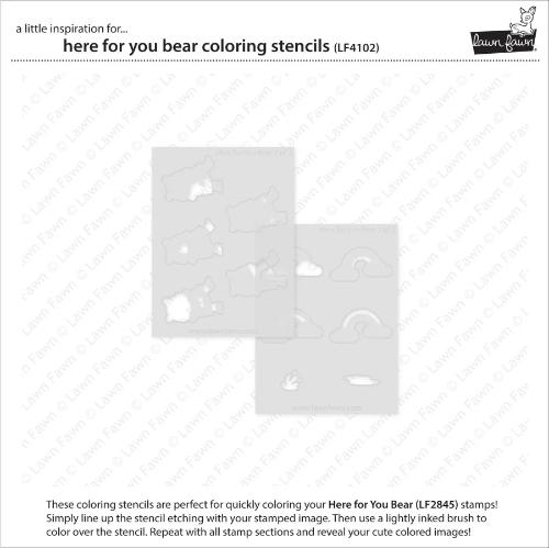 Lawn Fawn - Lawn Clippings - Here for You Bear Coloring Stencils