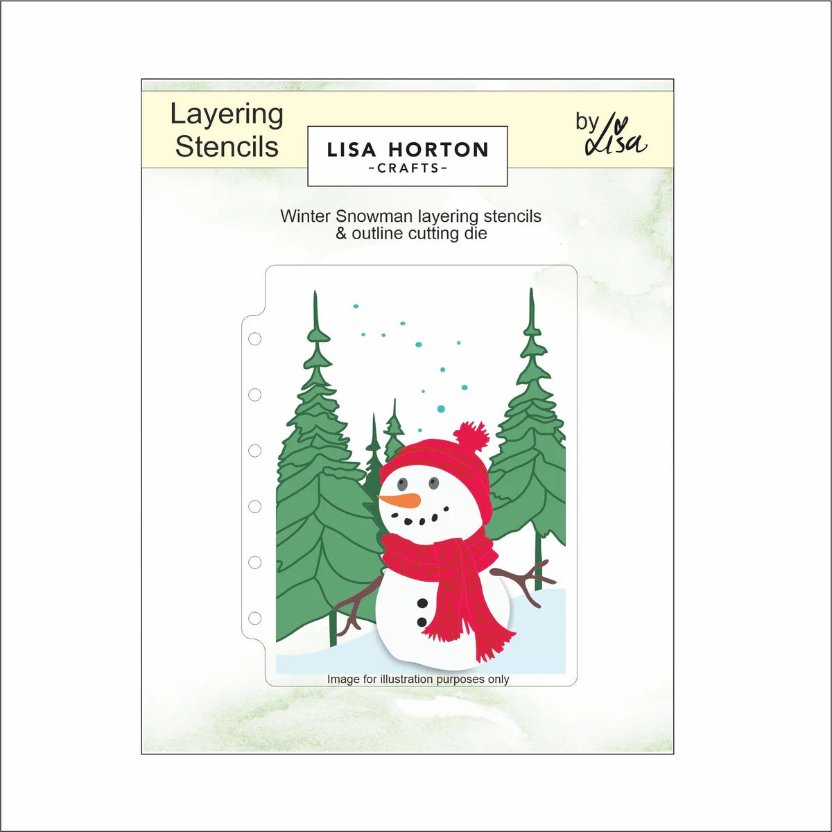 Lisa Horton Crafts - Winter Snowman A6 Layering Stencils & Die