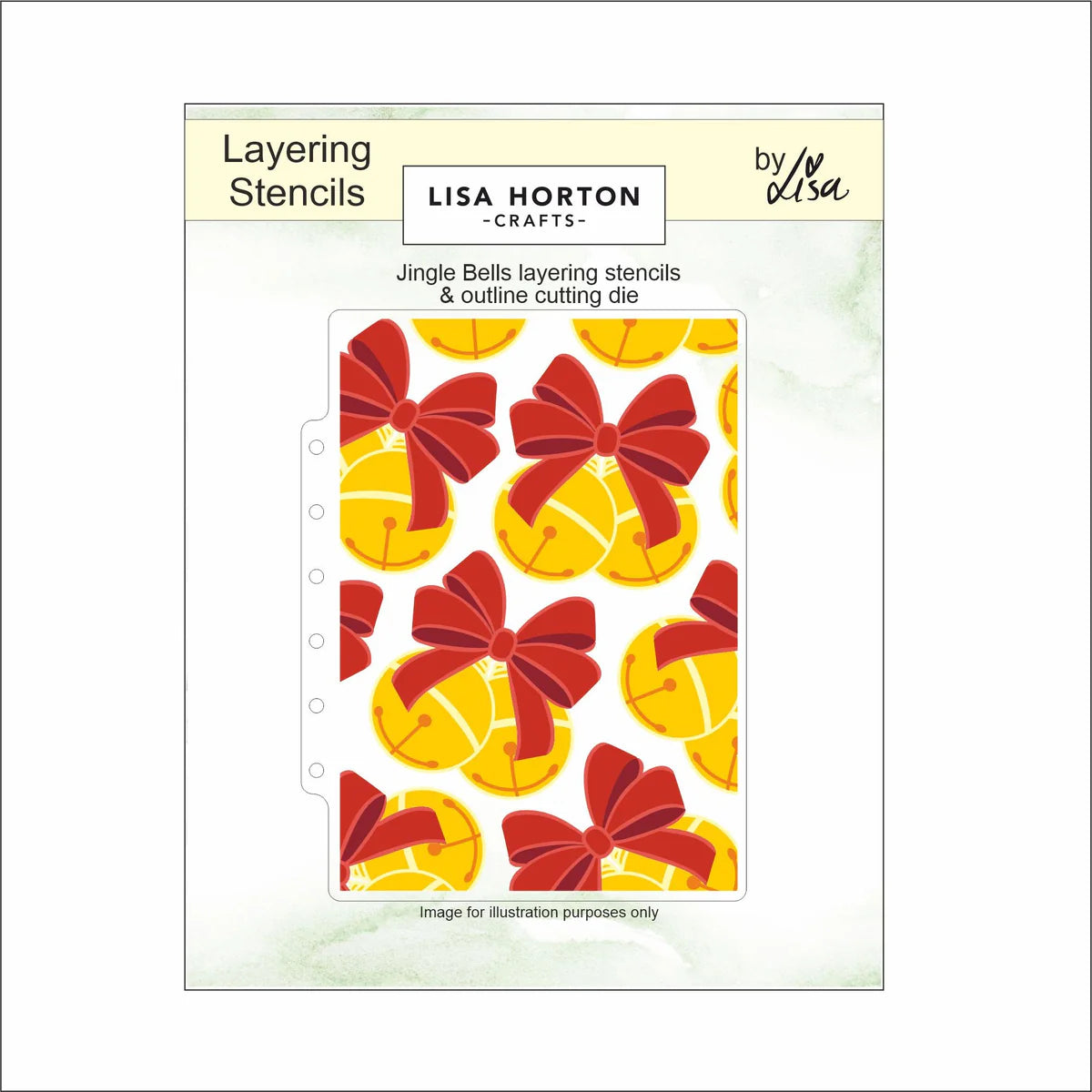Lisa Horton Crafts - Jingle Bells 5" x 7" Layering Stencils & Die