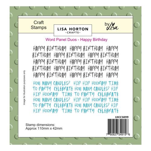 Lisa Horton Crafts Word Panel Duos Stamps Happy Birthday