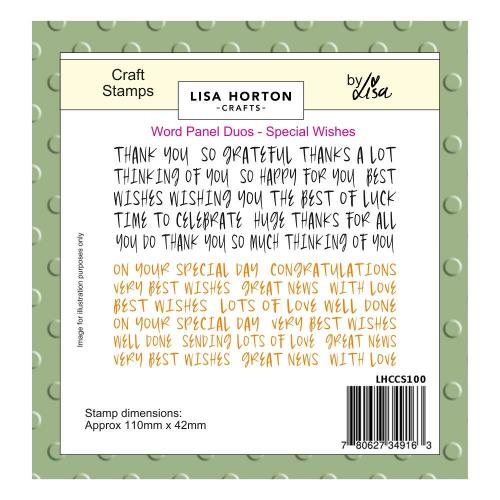 Lisa Horton Crafts Word Panel Duos Stamps Special Wishes