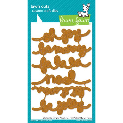 Lawn Fawn - Hot Foil Plates - Winter Big Scripty Words Hot Foil Plates