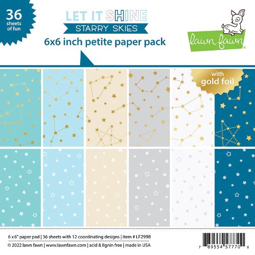 Lawn Fawn - Paper - Let It Shine Starry Skies - Petite Pack