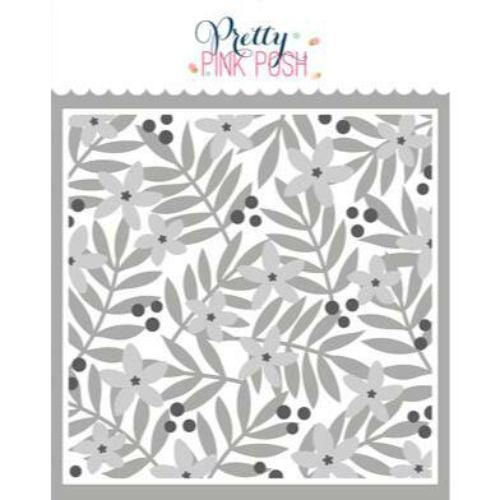 Pretty Pink Posh - Layered Leaves & Flowers Stencil (3pk)