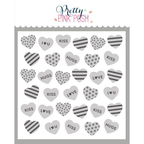 Pretty Pink Posh - Layered Valentine Hearts Stencil (4Lyr)