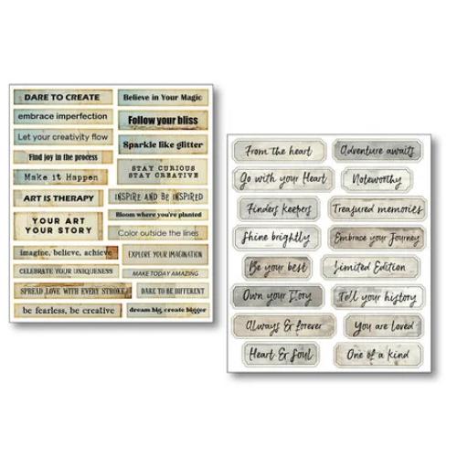 Ciao Bella Little Words Mixed Media Stickers (10pcs) (MB001)
