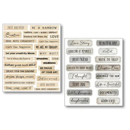 Ciao Bella Little Words Mixed Media Stickers (10pcs) (MB001)