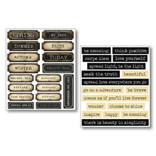 Ciao Bella Little Words Mixed Media Stickers (10pcs) (MB001)