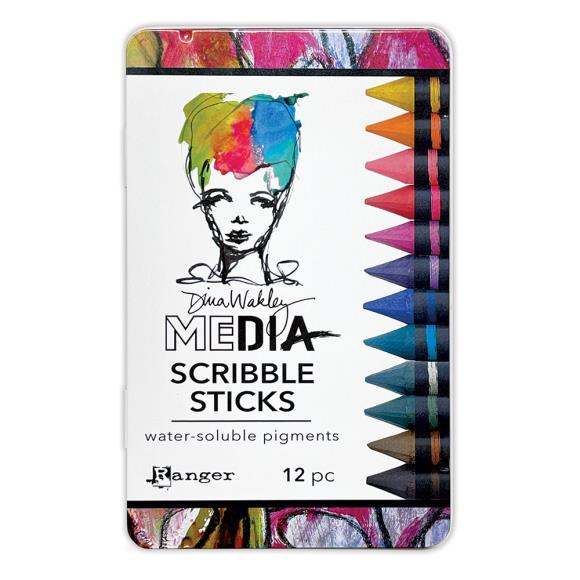 Dina Wakley MEdia Scribbles Sticks 12 Piece Set