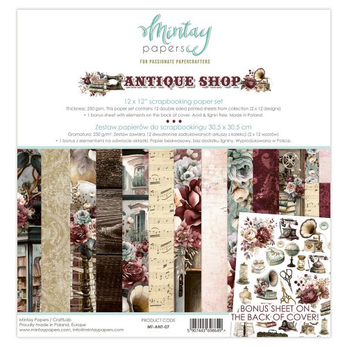 Mintay 12 x 12 Paper Set - Antique Shop-07 - Postage as per actual
