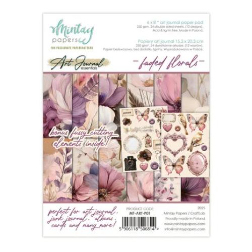 Mintay Art Journal Paper Pad 6x8 Inch Faded Florals (MT-ART-P01)