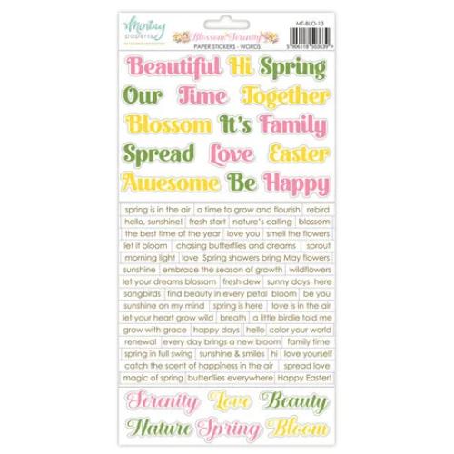 Mintay - 6 x 12 Paper Stickers - Blossom Serenity - Words - Postage as per Actual
