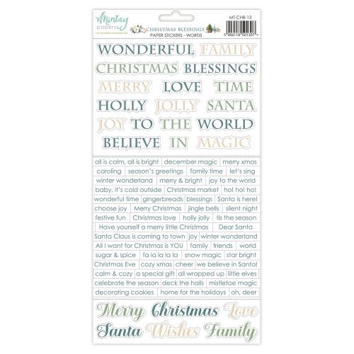 Mintay - 6 x 12 Paper Stickers - Christmas Blessings - Words