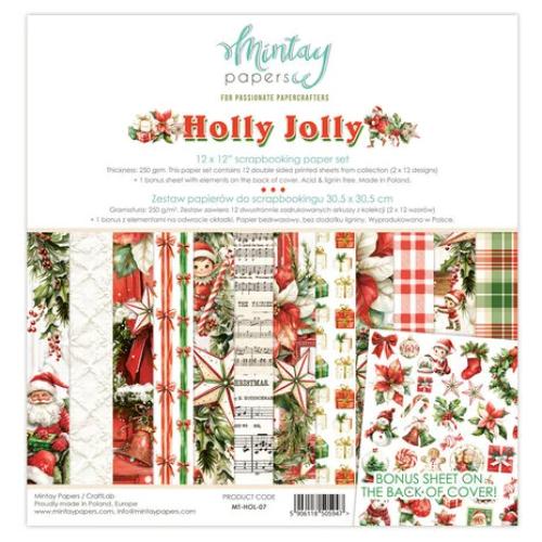 Mintay Holly Jolly 12x12 Inch Scrapbooking Paper Set (MT-HOL-07) - Postage as per Actual