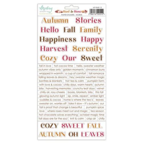 Mintay Rust & Rose 6x12 Inch Paper Stickers Words (MT-RAR-13) - Postage as per actual