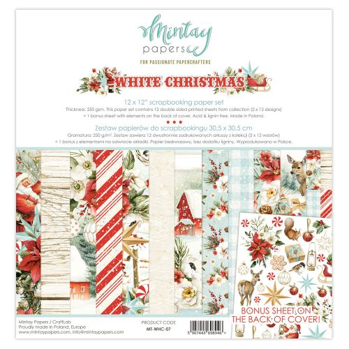 Mintay 12 x 12 Paper Set - White Christmas - Postage as per Actual