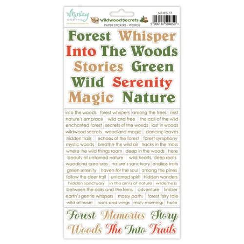 Mintay - 6 x 12 Paper Stickers - Wildwood Secrets - Words - Postage as per Actual