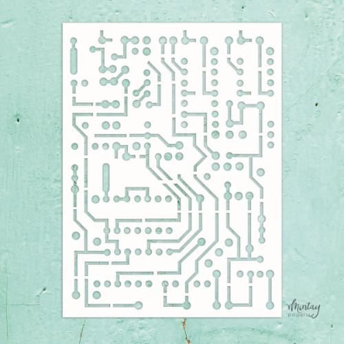 Mintay Kreativa - 6 x 8 Stencil - Circuit Board