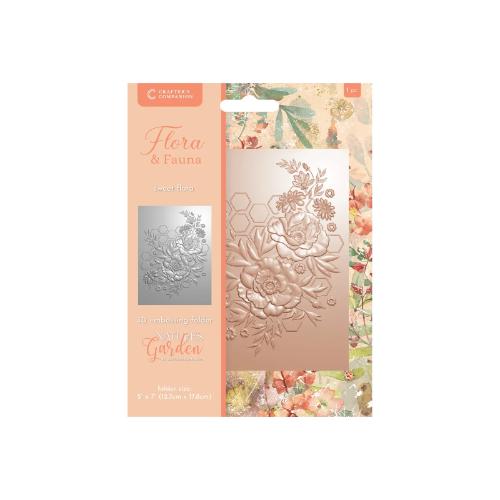 Crafter's Companion Flora & Fauna 3D Embossing Folder 5x7 Inch Sweet Flora (NG-FF-3D-EF5-SWFL)