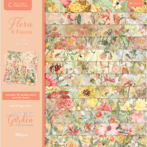 Crafter's Companion Flora & Fauna 12x12 Inch Paper Pad (NG-FF-PAD12) - Postage as per Actual