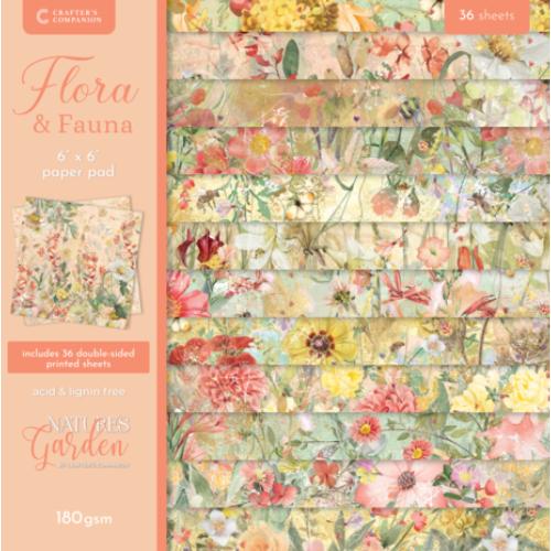 Crafter's Companion Flora & Fauna 6x6 Inch Paper Pad (NG-FF-PAD6)