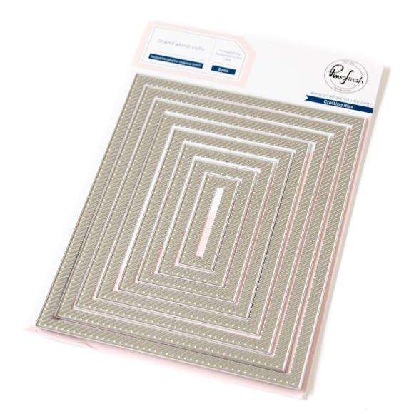 Pinkfresh Studio - Nested Rectangles Diagonal Stitch die