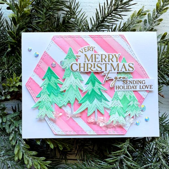 Pinkfresh Studio - Nested Hexagons Blanket Stitched die