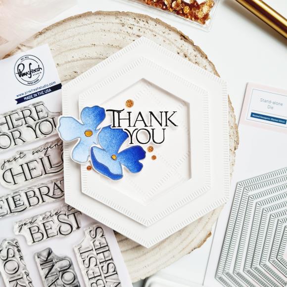 Pinkfresh Studio - Nested Hexagons Blanket Stitched die