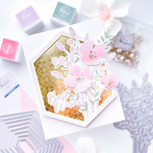 Pinkfresh Studio - Nested Hexagons Blanket Stitched die