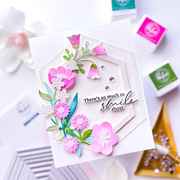 Pinkfresh Studio - Nested Hexagons Blanket Stitched die