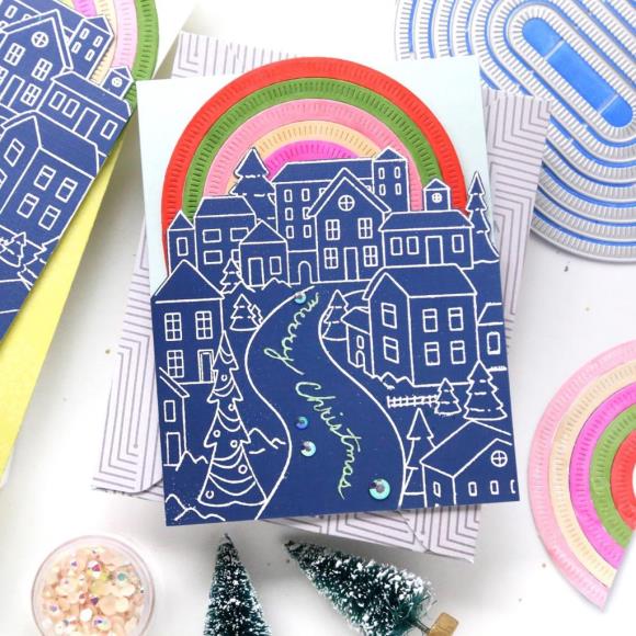 Pinkfresh Studio - Nested Elongated Ovals Blanket Stitched die