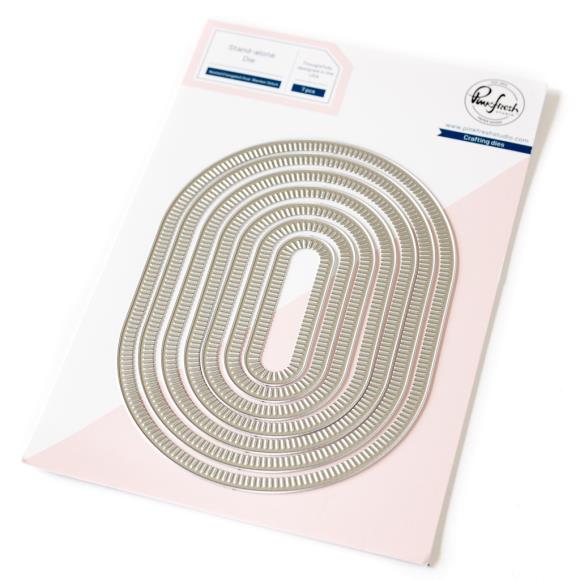 Pinkfresh Studio - Nested Elongated Ovals Blanket Stitched die