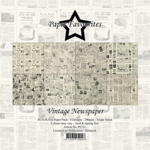 Paper Favourites Vintage Newspaper 12x12 Inch Paper Pad (PF731) - Postage as per Actual