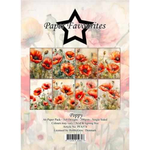 Paper Favourites - A6 Paper Pack Poppy (PFA574)