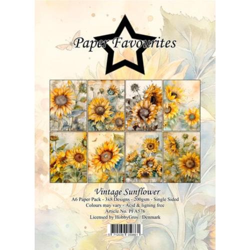 Paper Favourites - A6 Paper Pack Vintage Sunflower (PFA576)
