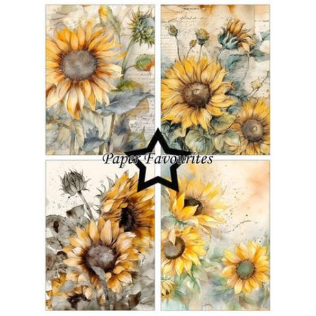 Paper Favourites - A6 Paper Pack Vintage Sunflower (PFA576)