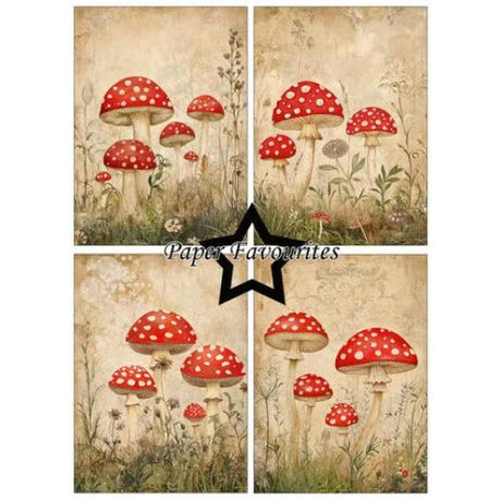 Paper Favourites - A6 Paper Pack Rustic Mushrooms (PFA579)