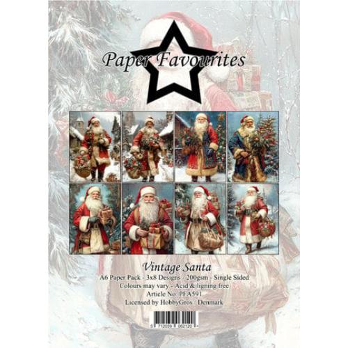 Paper Favourites - A6 Paper Pack Vintage Santa (PFA591)