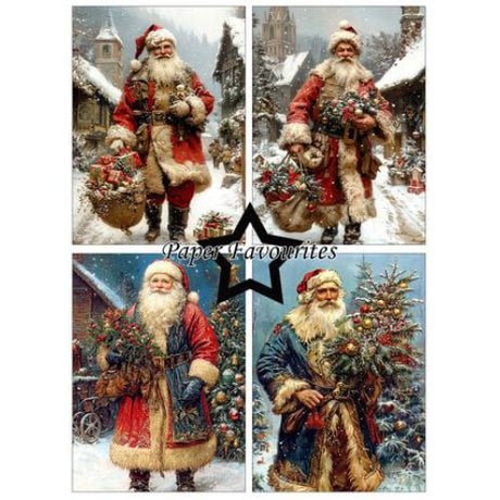 Paper Favourites - A6 Paper Pack Vintage Santa (PFA591)